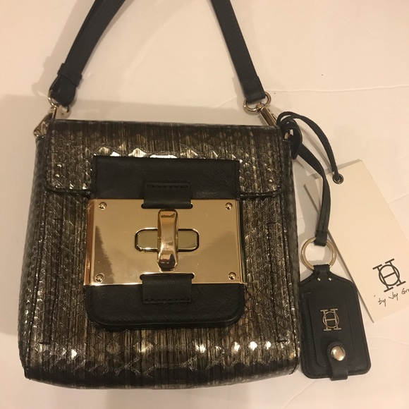 NWT Joy Gryson Spectator Clutch Black Metallic - Picture 2 of 7